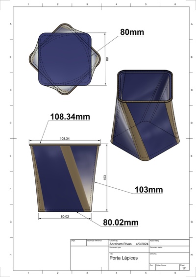 porta l pices piz ordenador escritorio mesa trabajo compito scuola primaria scrivere ordine disegnare colores bol grafo 3d print model - Mito3D