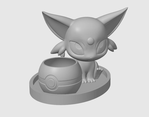 porta vaso macetero suculenta de espeon pokemon home jard n cocina oficina portavaso 3d print model - Mito3D