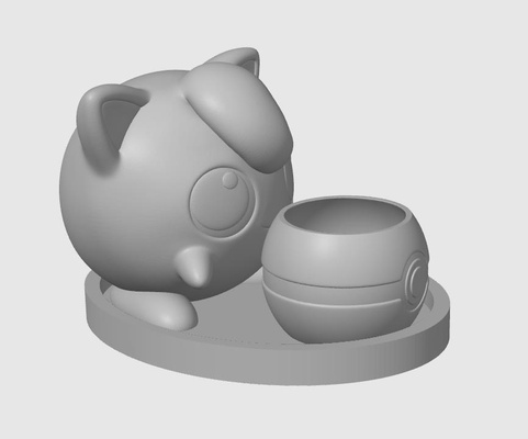 porta vaso macetero jugoso jigglypuff pokemon hogar casa jard n cocina oficina portavaso 3d print model - Mito3D