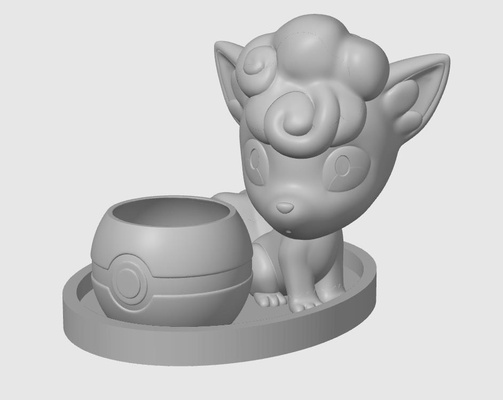 porta vaso macetero suculenta de vulpix pokemon home jard n cocina oficina portavaso 3d print model - Mito3D