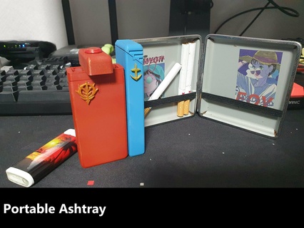 portable ashtray 2 cigaratte 3d print model - Mito3D