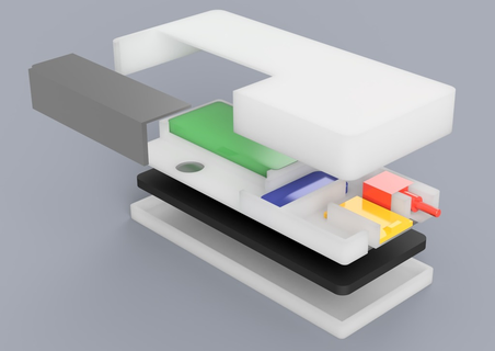 taşınabilir durum kılıf pil Ahududu pi sıfır bilgisayar elektronik epoksi iphone lipo mıknatıs USB 3d print model - Mito3D