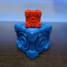 portal compañero cubo caja vídeo juego figura válvula 3d print model - Mito3D