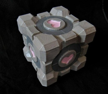portal companion cube derivative hearts 3d love raceway video games consoles gaming 3d print model - Mito3D