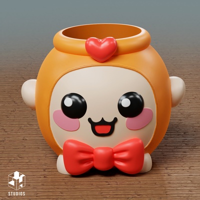 portalapicero maceta kawai-art toy art animal love kawai cute 3d print model - Mito3D