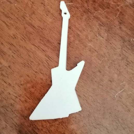porte cl guitare explorador joalheria musica clef 3D print model - Mito3D