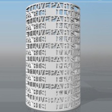 porte pencil love paris various pot tower letters pi pencils felts pens office 3d print model - Mito3D