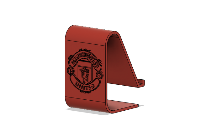 porte téléphone manchester uni titulaire soutien supporter logo pied 3d print model - Mito3D