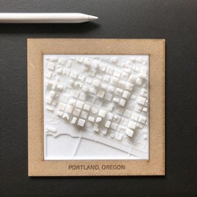 portland incorniciato souvenir città carta geografica architettura miniatura 3d print model - Mito3D