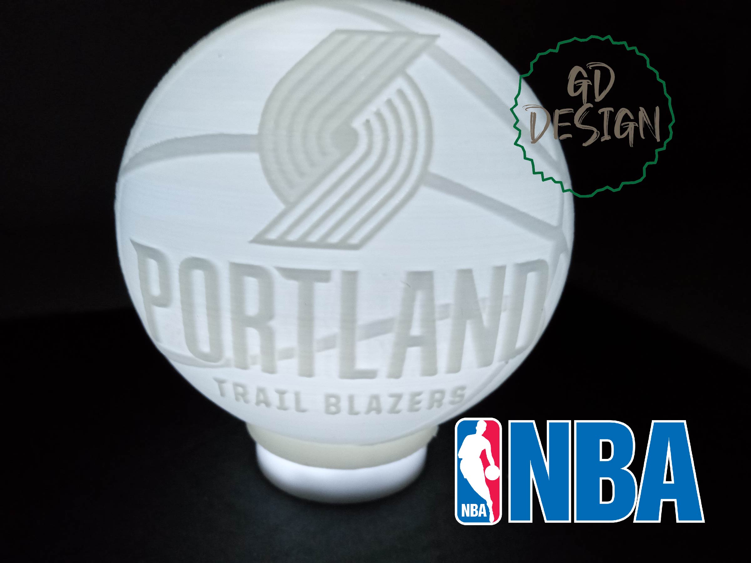 Portland iz blazerler Basketbol tealight okuma ışık gece lambası nba Spor Dalları adam mağara cor Sanat çocuklar oda oyun 3D print model - Mito3D