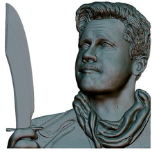 retrato de relieves art brad pitt basrelief bajorrelieve el alivio bas 3d print model - Mito3D