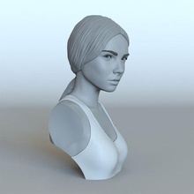 portrait girl ponytail art woman bust 3dprint character sculpture 3d print model - Mito3D