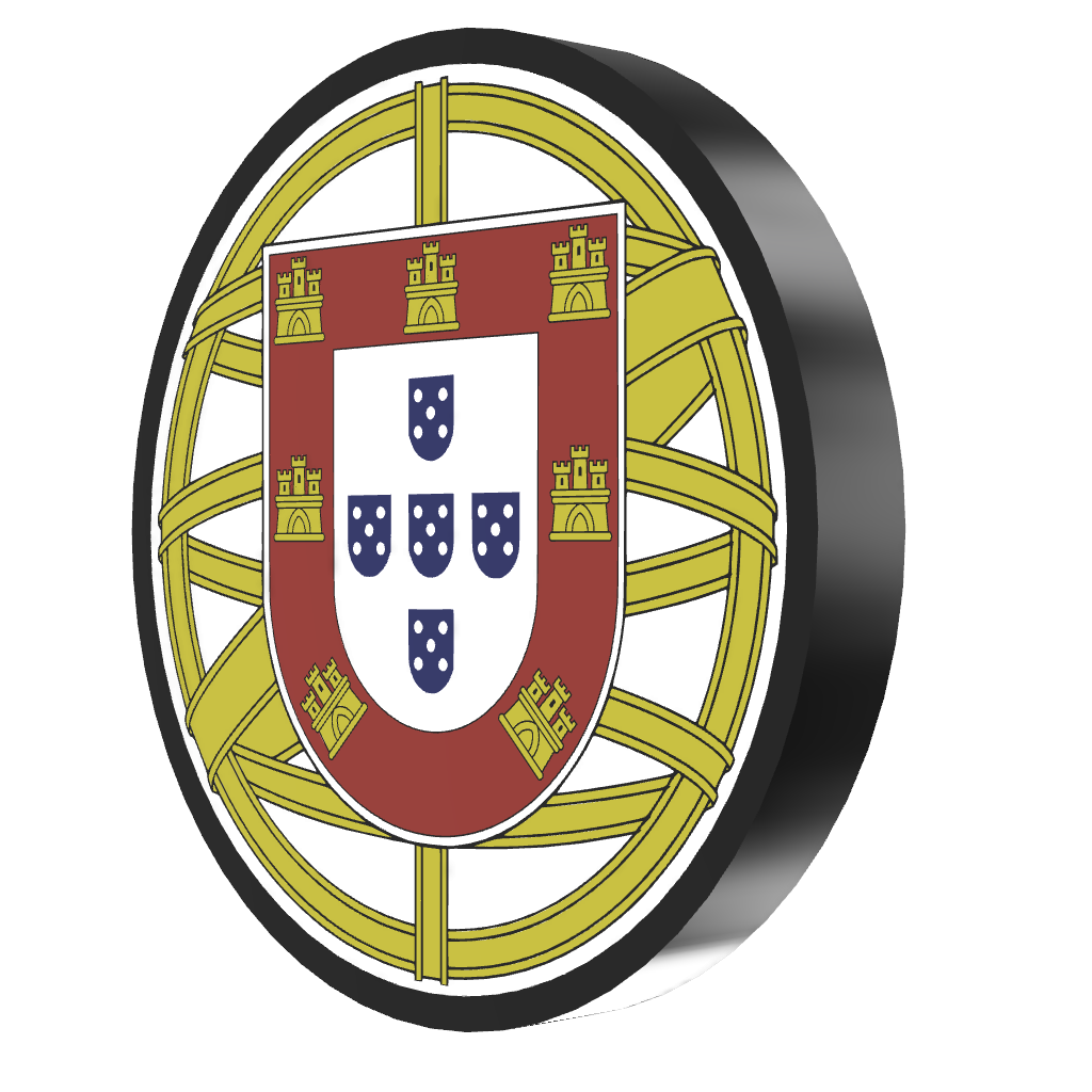 Portugal escudo luz bandeira Português portuguesa portugues luminária conduziu nomeado logotipo Luminaria Rio ria 3D print model - Mito3D