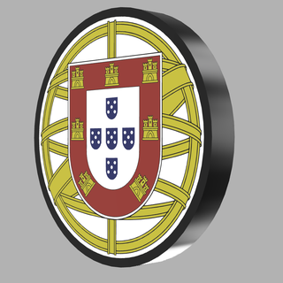 Portugal escudo ligero bandera portugués portugu lámpara LED nombrado nombre logo luminaria Río ria 3d print model - Mito3D