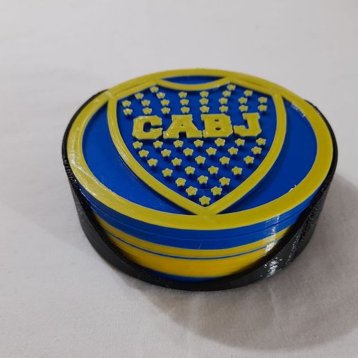 posa boca junior tazza calcio bocca cabj argentina bicchiere postglass sottobicchiere 3D print model - Mito3D