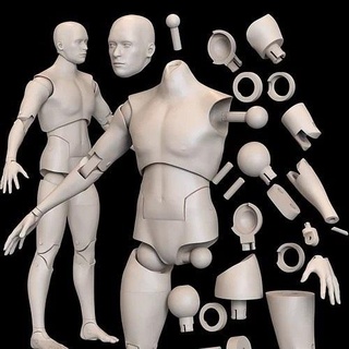posable figurilla Arte articulado 3d print model - Mito3D