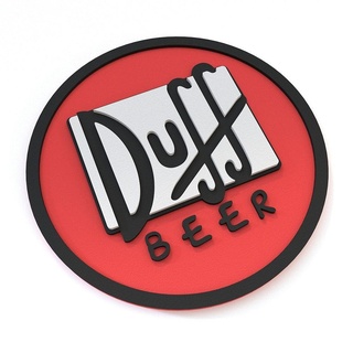posavaso duff porta copos Simpsons Cerveja bebida homer moe barney Duffman logotipo círculo 3d print model - Mito3D