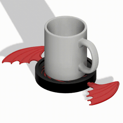 posavasos ai arrastar n facil imprimir cultos dragão dragão arte copo suporte asas montanha russa porta copos café 3d print model - Mito3D