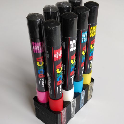 posca pc 1m estante soporte herramienta apoyo bolígrafo pintar dibujo Arte 3D print model - Mito3D