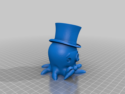 posh octo says good day cute octopus steampunk victorian animals creatures art 3d print model - Mito3D