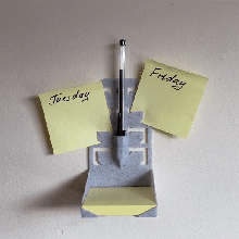 post-it note holder week planner - desktop wall mounted wall-mounted organizer 3d print model - Mito3D