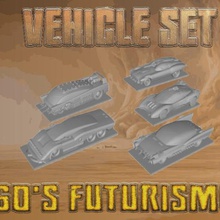 post apocalyptic - 60's futurismo team set game vehicle combat 3d print model - Mito3D