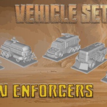 post apocalyptic - law enforcement prison team set game vehicle combat 3d print model - Mito3D