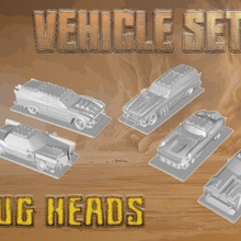 post apocalyptic - slugg team set game vehicle combat 3d print model - Mito3D