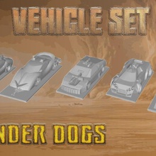 post apocalyptic - underdoggs team set game vehicle combat 3d print model - Mito3D