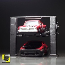 post lift v3 164 scale separate files 1 64 dioramas diecast diorama file custom car garage miniature 3d print model - Mito3D