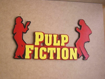 poster pulp fiction logo sign toy art color 3d print model - Mito3D