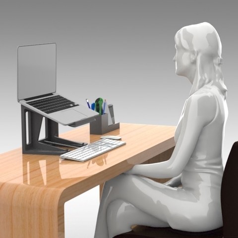posture laptop stand tall height gadget phone cell imac desk computer station dock prusa cr-10 cr10 apple iphone ipad tablet 3D print model - Mito3D
