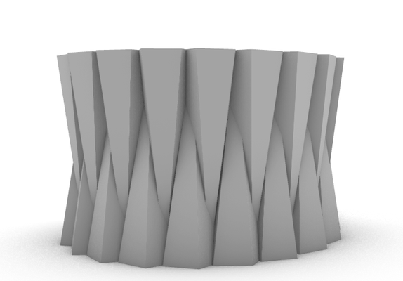 pot plant water cubism relief 3d print model - Mito3D