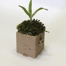 pot carré façade de la maison jardinière nature texture ornement nouvelles pas soutien nécessaire 3d print model - Mito3D