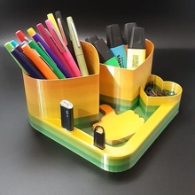 pot crayons couleur ours cœur forme crayon titulaires titulaire soutien Bureau accessoire 3d print model - Mito3D