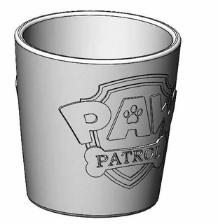 pot cup paw patrol - patte patrouille paw patrol - paw patrol  3d print model - Mito3D