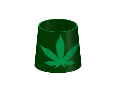 pot flowerpot cannabis planter logo ornament pencil holder various 3d print model - Mito3D