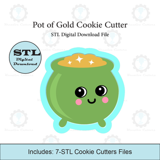 pot gold cookie cutter stl file Home beer mug leprechaun st patricks day lucky charms 3d print model - Mito3D