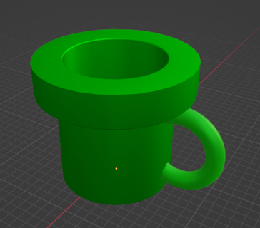 pot handle pipe mariobros flowerpot 3d print model - Mito3D