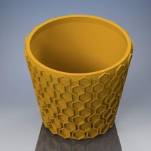 pot honeycomb bee matera decoration home flowers plant 3d print model - Mito3D
