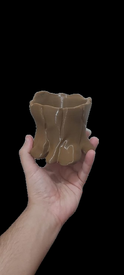 pot in shape of a trunk home garden ornament 3d print model - Mito3D