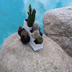 pot échelle plante space saving afficher innovant arrosage système lisse titulaire soutien cactus verticale supporter compact unique grille durable organisateur élégant étagère drainage intérieur décor minimaliste petit Stan 3d print model - Mito3D