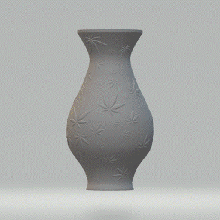 pot feuille vase 3d print model - Mito3D