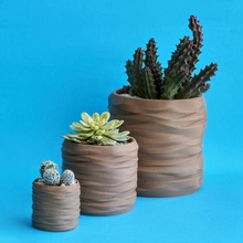 pot model aqua flower cactus succulent decor decoration 3d print model - Mito3D
