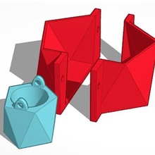 Topf Form - und Ikosaeder Mode Blumentopf Zement Blume 3d print model - Mito3D