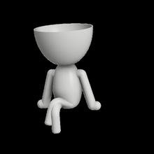 pot robert cross-legged  robert flowerpot 3d print model - Mito3D