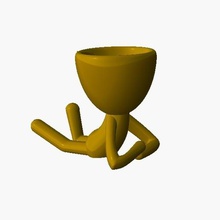 pot robert plant lying flowerpot little man 3d print model - Mito3D