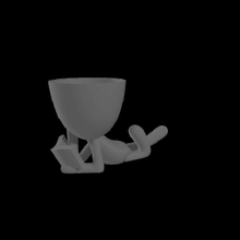 pot robert plant reading flowerpot minion little man 3d print model - Mito3D