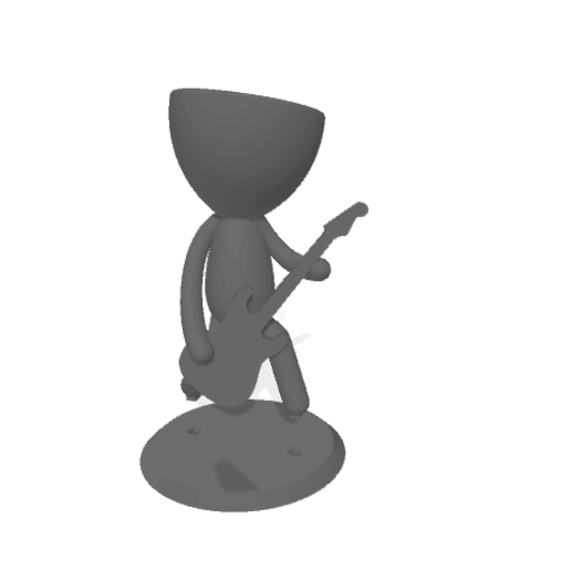 pot robert plant rockstar flowerpot little man rock guitar 3D print model - Mito3D