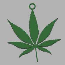 Topf Gras Charme Ohrring Logo Symbol Schlüsselbund Schmuck ohren Schlüsselring Marihuana Blatt Spiegel 3d print model - Mito3D